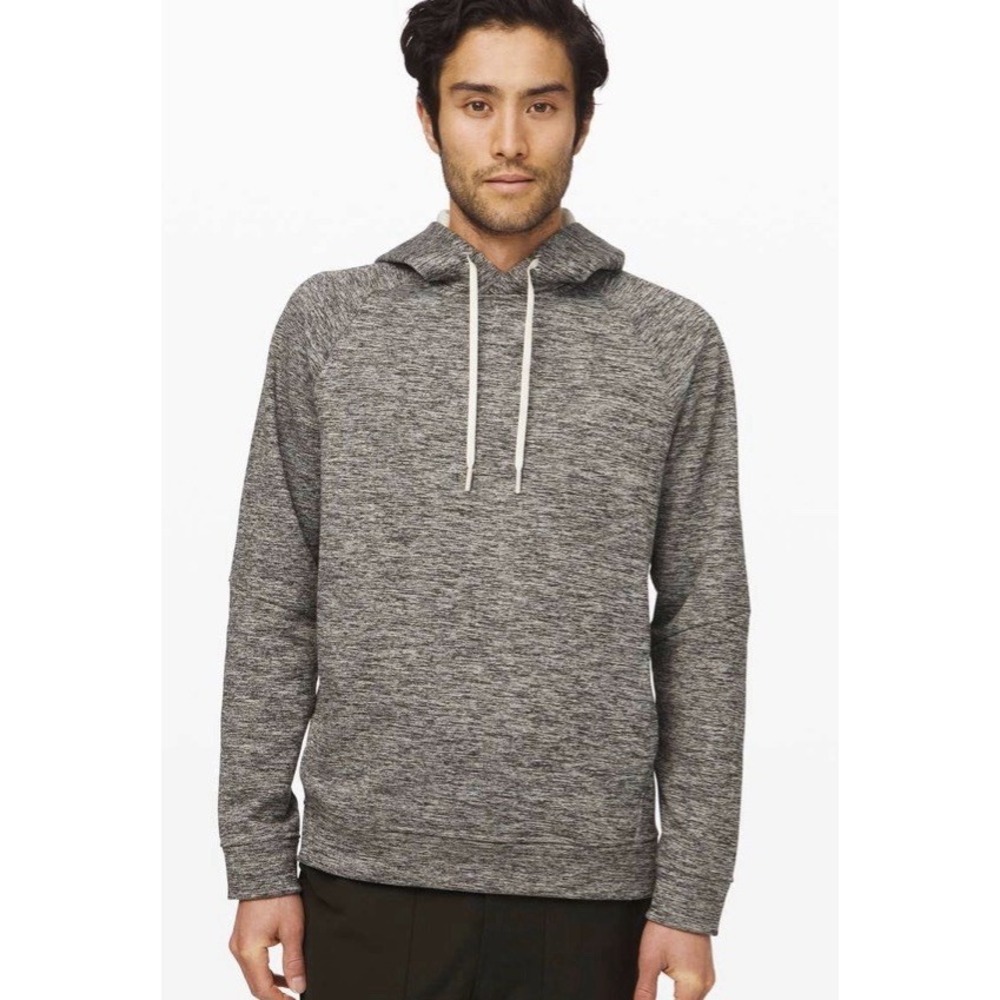 Lululemon City Sweat Hoodie Mens Heathered Grey Stretch Pullover Athleisure M